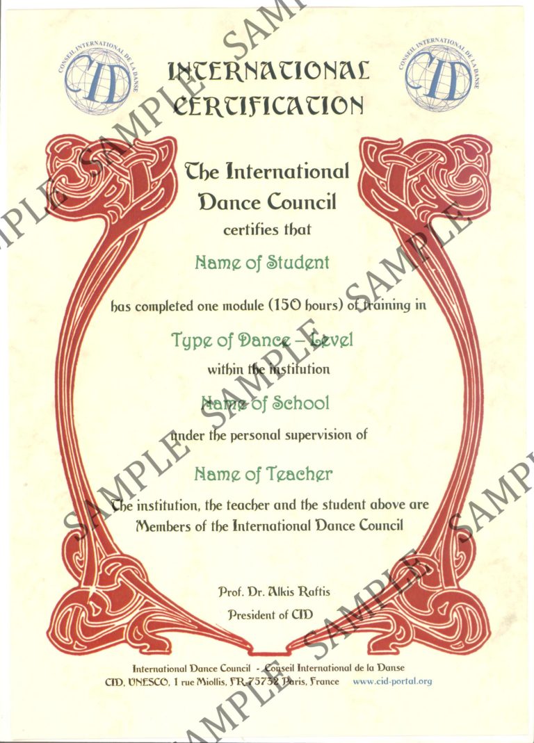 Certify your students – International Dance Council